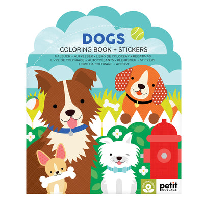 Cover Image for Dogs Coloring Book + Stickers -- Petit Collage, Paperback