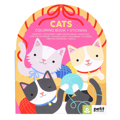 Cover Image for Cats Coloring Book + Stickers -- Petit Collage, Paperback