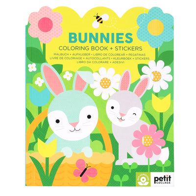 Cover Image for Bunnies Coloring Book + Stickers -- Petit Collage, Paperback