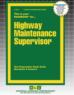 Cover Image for Highway Maintenance Supervisor -- Passbooks, Paperback