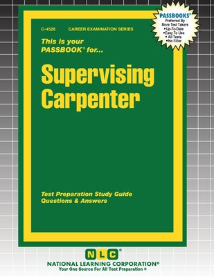 Cover Image for Supervising Carpenter -- Passbooks, Paperback