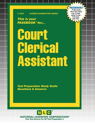 Cover Image for Court Clerical Assistant -- Passbooks, Paperback