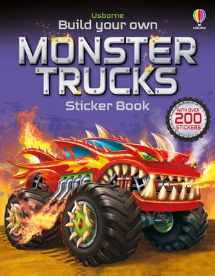 Cover Image for Build Your Own Monster Trucks Sticker Book -- Simon Tudhope, Paperback