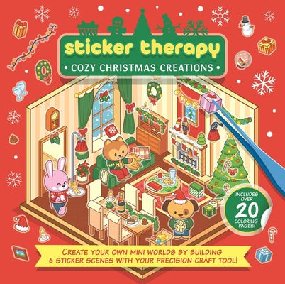 Cover Image for Sticker Therapy: Cozy Christmas Creations: Create Your Own Mini Worlds by Building 6 Sticker Scenes with Your Precision Craft Tool -- Igloobooks, Paperback