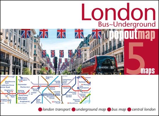 Cover Image for London Bus & Underground Tube Popout Map -- Popout Maps, Folded