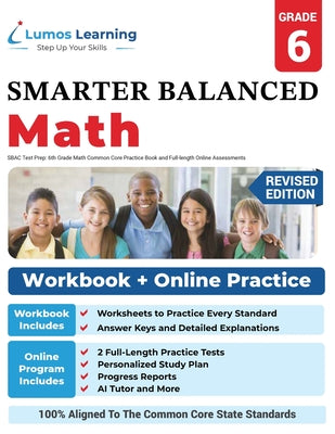 Cover Image for SBAC Test Prep: Smarter Balanced Study Guide With Performance Task (PT) and Computer Adaptive Testing (CAT)\ -- Lumos Learning, Paperback