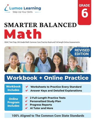 Cover Image for SBAC Test Prep: Smarter Balanced Study Guide With Performance Task (PT) and Computer Adaptive Testing (CAT)\ -- Lumos Learning, Paperback
