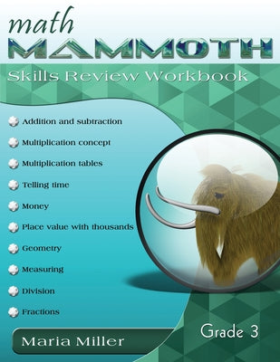 Cover Image for Math Mammoth Grade 3 Skills Review Workbook -- Maria Miller, Paperback