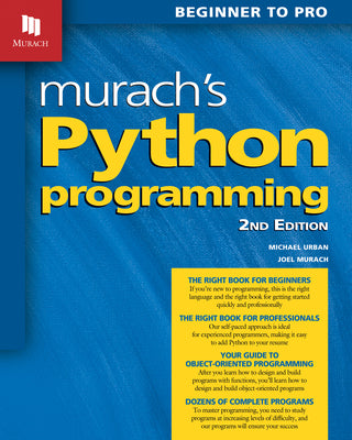 Cover Image for Murach's Python Programming (2nd Edition) -- Joel Murach, Paperback