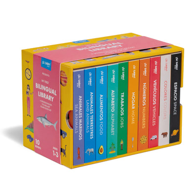 Cover Image for My First Bilingual Library: A Spanish-English Vocabulary Board Book Set of Colors, Numbers, Animals, Abcs, and More -- Mike Alfaro, Board Books