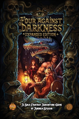 Cover Image for Four Against Darkness: A solitaire dungeon-delving pen-and-paper game -- Andrea Sfiligoi, Paperback