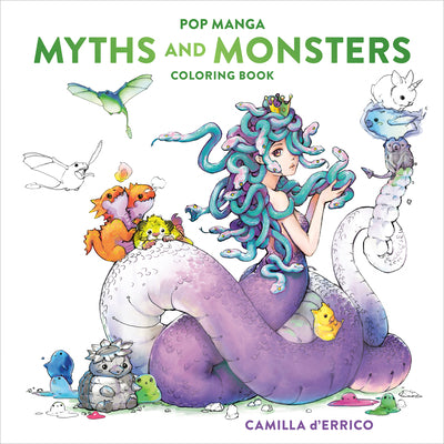 Cover Image for Pop Manga Myths and Monsters Coloring Book -- Camilla D'Errico, Paperback