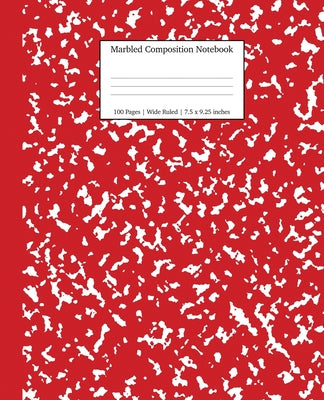 Cover Image for Marbled Composition Notebook: Red Marble Wide Ruled Paper Subject Book -- Young Dreamers Press, Paperback