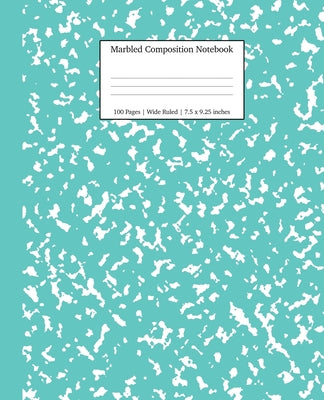 Cover Image for Marbled Composition Notebook: Turquoise Marble Wide Ruled Paper Subject Book -- Young Dreamers Press, Paperback