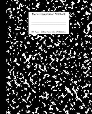 Cover Image for Marble Composition Notebook College Ruled: Black Marble Notebooks, School Supplies, Notebooks for School -- Young Dreamers Press, Paperback