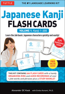 Cover Image for Japanese Kanji Flash Cards Kit Volume 1: Kanji 1-200: Jlpt Beginning Level: Learn 200 Japanese Characters Including Native Speaker Audio, Sample Sente -- Alexander Kask, Other