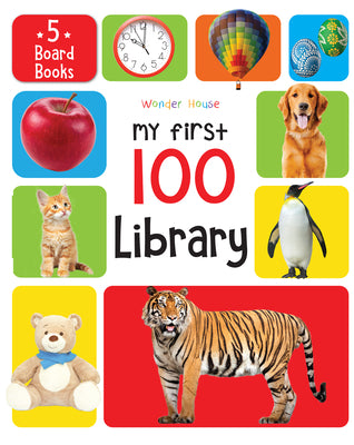 Cover Image for My First 100 Library: Boxset of 5 Early Learning Board Books for Kids/Children (Homeschool / Preschool / Baby/Toddler) -- Wonder House Books, Hardcover