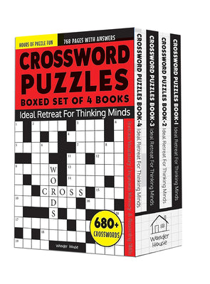 Cover Image for Crossword Puzzles Boxed Set [4 Books] - 680+ Engaging Crossword Puzzles / Page Count: 768 /8000+ Words for Vocabulary Building / Puzzles with Answer S -- Wonder House Books, Paperback