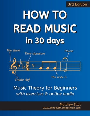 How to Read Music in 30 Days: Music Theory for Beginners - with exercises & online audio -- Matthew Ellul, Paperback