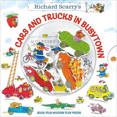 Cover Image for Richard Scarry's Cars and Trucks in Busytown: Book Plus Wooden Play Pieces -- Richard Scarry, Board Books