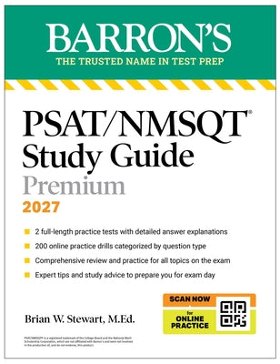 Cover Image for Psat/NMSQT Premium Study Guide, 2027: 2 Practice Tests + Comprehensive Review + 200 Online Drills -- Brian W. Stewart, Paperback