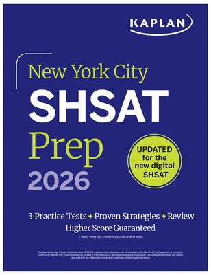 Cover Image for New York City Shsat Prep 2026: 3 Practice Tests + Proven Strategies + Review -- Kaplan Test Prep, Paperback