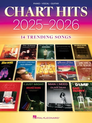 Cover Image for Chart Hits 2025-2026 - Piano/Vocal/Guitar Songbook Sheet Music Collection with 14 Contemporary Pop Songs for Piano Voice and Guitar Featuring Full Lyr -- , Paperback