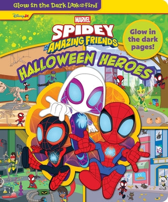 Cover Image for Disney Junior Marvel Spidey and His Amazing Friends: Halloween Heroes Glow in the Dark Look and Find -- Pi Kids, Board Books