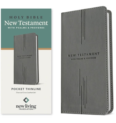 Cover Image for NLT Pocket Thinline New Testament with Psalms and Proverbs (Leatherlike, Charcoal Cross) -- New Living Translation, Imitation Leather