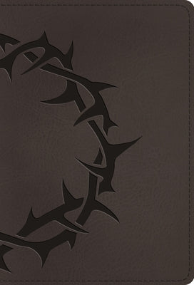 Cover Image for ESV Large Print Compact Bible, Red Letter (Trutone, Charcoal, Crown Design) -- Esv Bibles, Imitation Leather