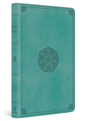 Cover Image for ESV Large Print Value Thinline Bible (Trutone, Turquoise, Emblem Design) -- Esv Bibles, Imitation Leather