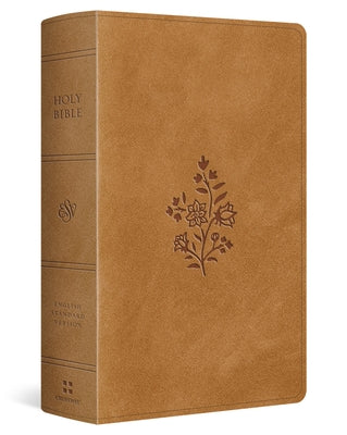 Cover Image for ESV Large Print Personal Size Bible, Red Letter, Thumb Indexed (Trutone, Nubuck Caramel, Wildflower Design) -- Esv Bibles, Imitation Leather
