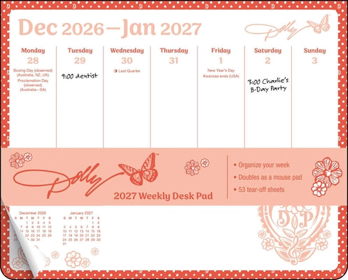 Cover Image for Dolly Parton 2027 Weekly Desk Pad Calendar -- Andrews McMeel Publishing, Desk