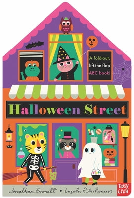 Cover Image for Halloween Street: A Fold-Out, Lift-The-Flap ABC Book! -- Jonathan Emmett, Board Books