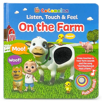 Cover Image for Cocomelon Listen, Touch & Feel on the Farm -- Cocomelon Licensed Art, Board Book