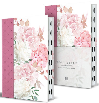 Cover Image for KJV Holy Bible, Giant Print Large Format, Hardcover Pink Floral Design with Cloth with Ribbon Marker, Red Letter, and Thumb Index -- King James Version, Hardcover