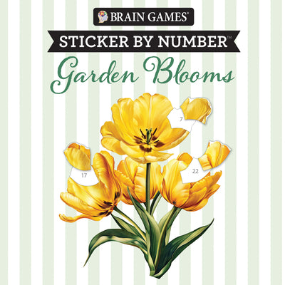Cover Image for Brain Games - Sticker by Number Compact Edition: Garden Blooms 7x7 Inches Travel Size Activity Book for Adults & Kids 7+ -- Publications International Ltd, Paperback