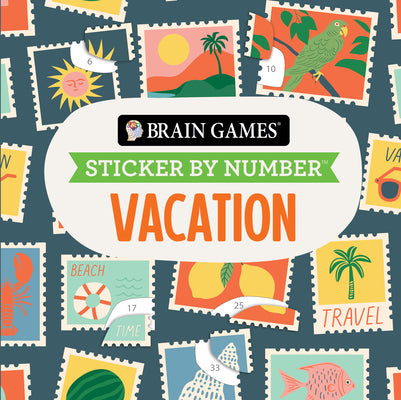Cover Image for Brain Games - Sticker by Number Compact Edition: Vacation 7x7 Inches Travel Size Activity Book for Adults & Kids 7+ -- Publications International Ltd, Paperback